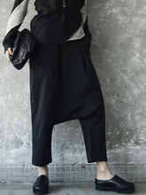 Solid Color Stitching Harem Casual Pants